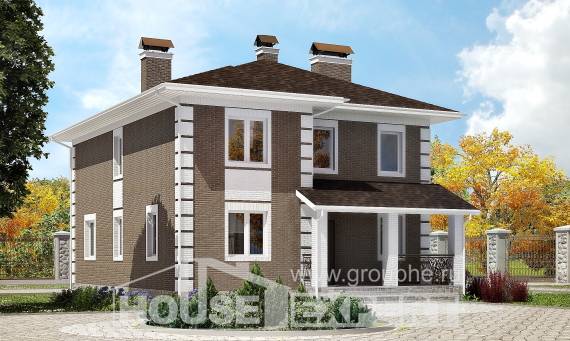 185-002-П Проект двухэтажного дома, экономичный коттедж из арболита Бугуруслан, House Expert
