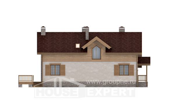 165-002-П Проект двухэтажного дома с мансардным этажом, гараж, небольшой дом из блока Бузулук, House Expert