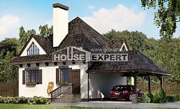 110-002-Л Проект двухэтажного дома мансардой и гаражом, доступный коттедж из бризолита Новотроицк, House Expert