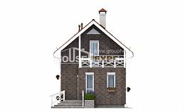 045-001-Л Проект двухэтажного дома мансардный этаж, дешевый дом из керамзитобетонных блоков Медногорск, House Expert