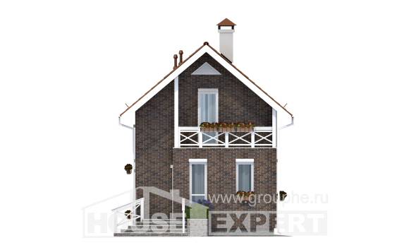 045-001-Л Проект двухэтажного дома мансардный этаж, дешевый дом из керамзитобетонных блоков Медногорск, House Expert