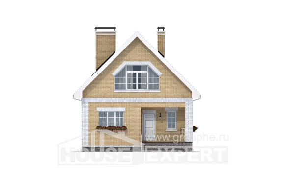 130-004-П Проект двухэтажного дома мансардный этаж, уютный дом из поризованных блоков Бузулук, House Expert
