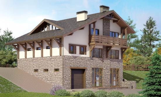 305-002-Л Проект трехэтажного дома мансардой, уютный дом из кирпича Гай | Проекты домов от House Expert