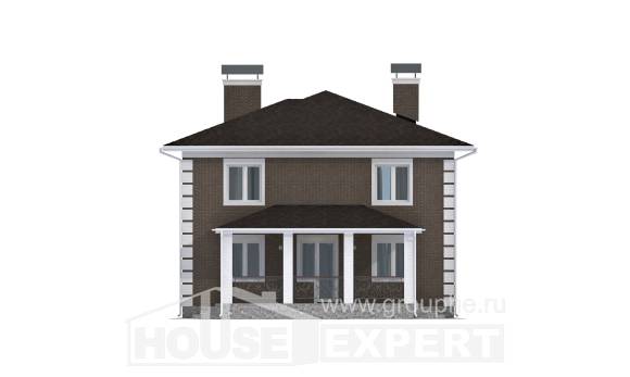 185-002-П Проект двухэтажного дома, доступный загородный дом из пеноблока Абдулино, House Expert