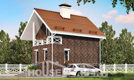 045-001-Л Проект двухэтажного дома мансардный этаж, доступный дом из газосиликатных блоков Соль-Илецк, House Expert