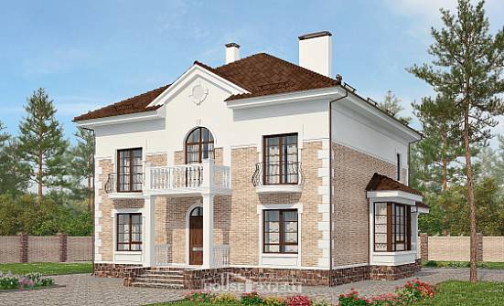 220-008-П Проект двухэтажного дома, классический коттедж из кирпича Кувандык | Проекты домов от House Expert