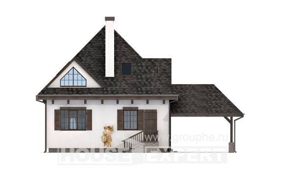 110-002-Л Проект двухэтажного дома мансардой, гараж, уютный домик из бризолита Гай, House Expert
