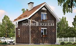 045-001-Л Проект двухэтажного дома с мансардным этажом, махонький дом из теплоблока Орск, House Expert