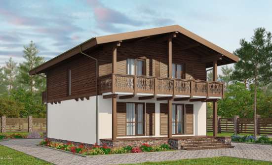 150-016-Л Проект двухэтажного дома с мансардой, простой дом из твинблока Абдулино | Проекты домов от House Expert