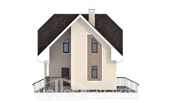 125-001-Л Проект двухэтажного дома с мансардным этажом, классический домик из арболита Оренбург, House Expert