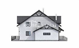290-003-П Проект двухэтажного дома с мансардой, большой дом из арболита Кувандык, House Expert