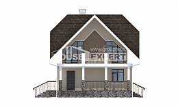 125-001-Л Проект двухэтажного дома с мансардой, современный загородный дом из теплоблока Оренбург, House Expert