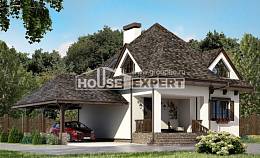 110-002-Л Проект двухэтажного дома с мансардным этажом и гаражом, доступный дом из газобетона Абдулино, House Expert