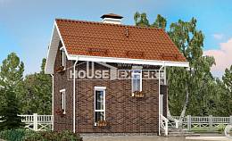 045-001-Л Проект двухэтажного дома мансардой, недорогой домик из твинблока Оренбург, House Expert