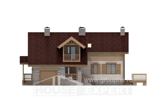 165-002-П Проект двухэтажного дома мансардный этаж, гараж, доступный коттедж из керамзитобетонных блоков Соль-Илецк, House Expert