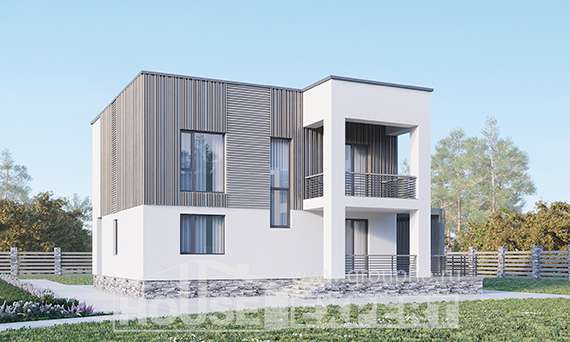 150-017-П Проект двухэтажного дома, компактный дом из газосиликатных блоков Бузулук, House Expert