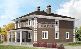 185-002-П Проект двухэтажного дома, скромный коттедж из газосиликатных блоков Орск, House Expert