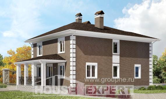 185-002-П Проект двухэтажного дома, скромный коттедж из газосиликатных блоков Орск, House Expert