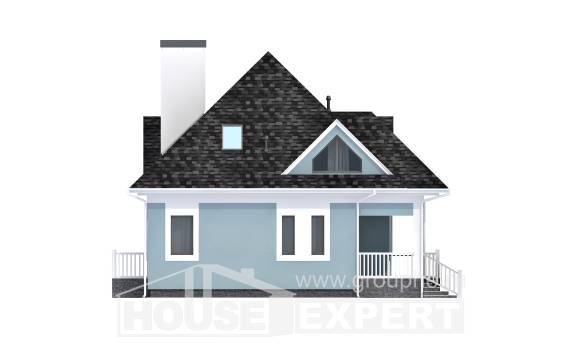 110-001-Л Проект двухэтажного дома с мансардой, доступный коттедж из арболита Кувандык, House Expert