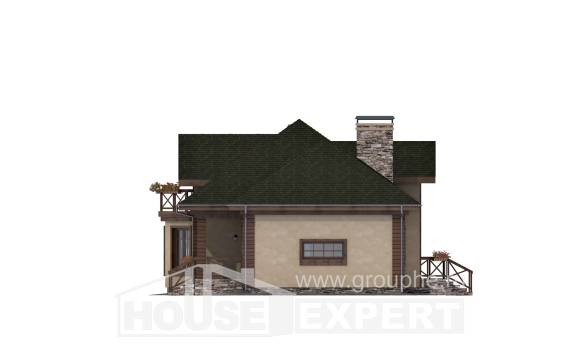180-010-П Проект двухэтажного дома с мансардным этажом и гаражом, средний домик из теплоблока Абдулино, House Expert