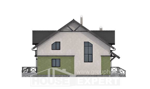 120-003-П Проект двухэтажного дома мансардой, экономичный загородный дом из керамзитобетонных блоков Новотроицк, House Expert