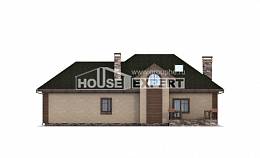180-010-П Проект двухэтажного дома с мансардой, гараж, средний коттедж из арболита Орск, House Expert