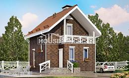045-001-Л Проект двухэтажного дома мансардой, бюджетный дом из газобетона Гай, House Expert