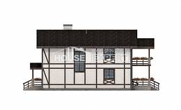 250-002-Л Проект двухэтажного дома мансардой, гараж, уютный коттедж из кирпича Кувандык, House Expert