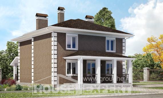 185-002-П Проект двухэтажного дома, недорогой загородный дом из газосиликатных блоков Бугуруслан, House Expert