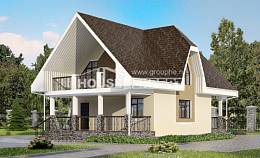 125-001-Л Проект двухэтажного дома с мансардным этажом, экономичный домик из твинблока Абдулино, House Expert
