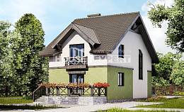 120-003-П Проект двухэтажного дома мансардой, экономичный дом из теплоблока Бузулук, House Expert