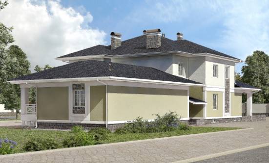 620-001-Л Проект трехэтажного дома и гаражом, современный домик из пеноблока Бугуруслан | Проекты домов от House Expert