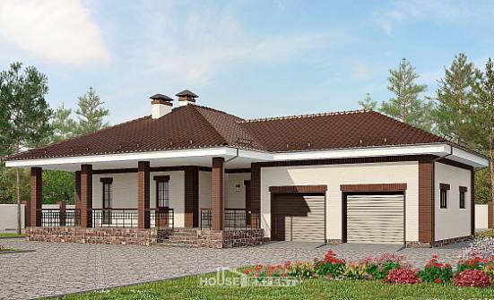 160-015-П Проект одноэтажного дома, гараж, компактный коттедж из арболита Новотроицк | Проекты одноэтажных домов от House Expert