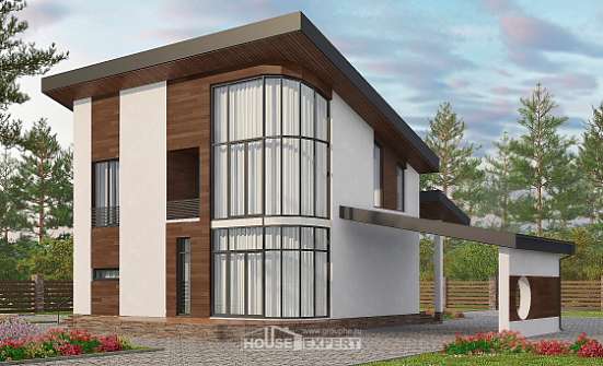 230-001-П Проект двухэтажного дома с мансардным этажом, простой загородный дом из кирпича Орск | Проекты домов от House Expert