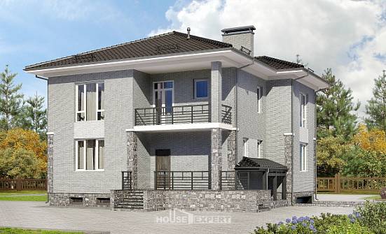 275-004-П Проект трехэтажного дома и гаражом, огромный дом из кирпича Медногорск | Проекты домов от House Expert