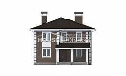 185-002-П Проект двухэтажного дома, бюджетный домик из газосиликатных блоков Кувандык, House Expert