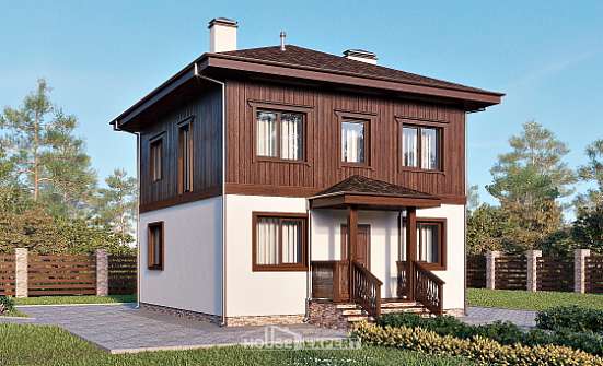 100-006-Л Проект двухэтажного дома, бюджетный коттедж из бризолита Орск | Проекты домов от House Expert