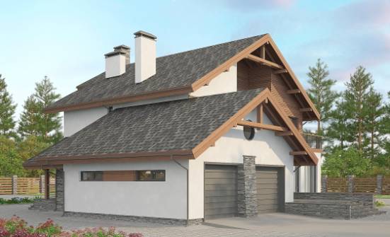 270-003-Л Проект двухэтажного дома с мансардой, гараж, классический загородный дом из твинблока Бузулук | Проекты домов от House Expert