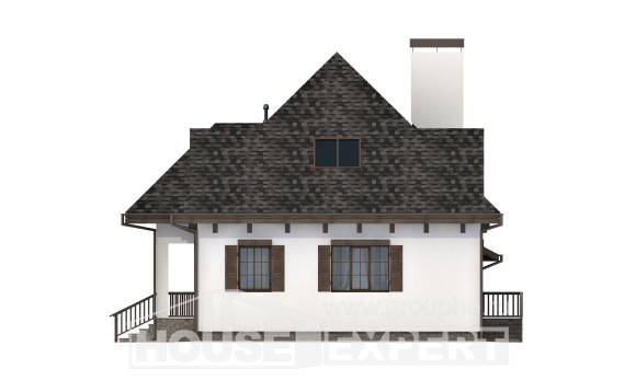 110-002-Л Проект двухэтажного дома мансардный этаж, гараж, бюджетный загородный дом из арболита Орск, House Expert