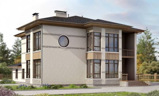 345-001-П Проект двухэтажного дома, просторный загородный дом из газобетона Новотроицк | Проекты домов от House Expert