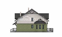 120-003-П Проект двухэтажного дома с мансардой, скромный коттедж из арболита Медногорск, House Expert