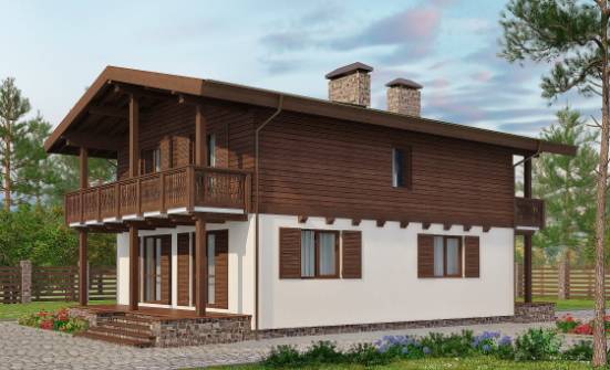 150-016-Л Проект двухэтажного дома с мансардой, простой дом из твинблока Абдулино | Проекты домов от House Expert