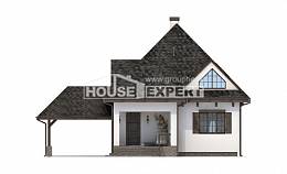 110-002-Л Проект двухэтажного дома с мансардным этажом и гаражом, доступный дом из керамзитобетонных блоков Гай, House Expert