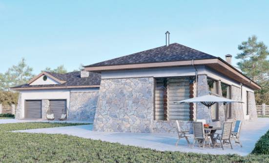 280-004-Л Проект одноэтажного дома, гараж, красивый домик из бризолита Кувандык | Проекты домов от House Expert