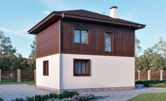 100-006-Л Проект двухэтажного дома, бюджетный коттедж из бризолита Орск | Проекты домов от House Expert