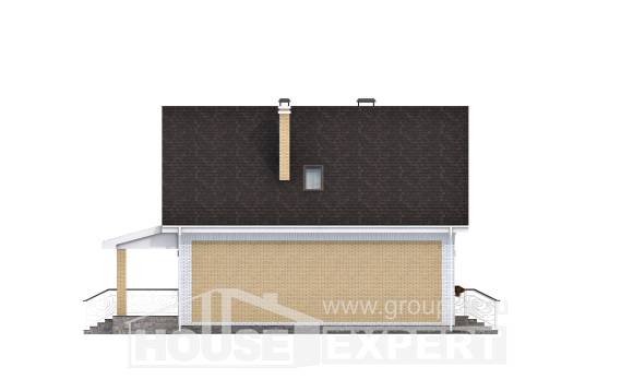 130-004-П Проект двухэтажного дома мансардный этаж, бюджетный дом из блока Бузулук, House Expert